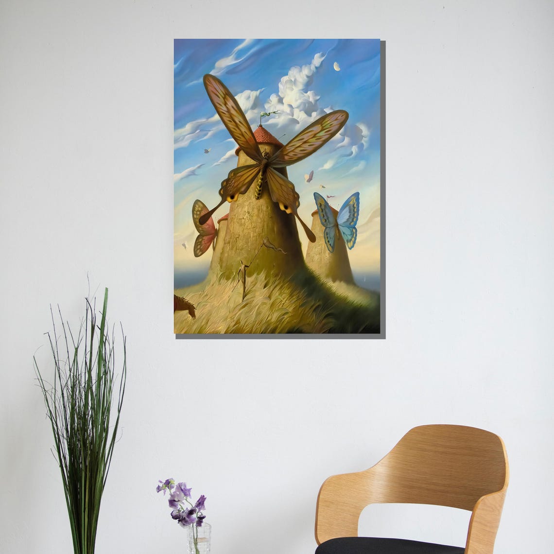 Vladimir Kush Butterfly Windmills Surreal Art Dreamlike Wall Decor For Home Or Office Unique Gift - Image 3
