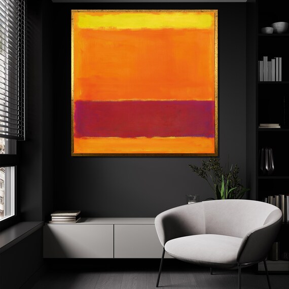 Mark Rothko Abstract Painting Orange And Red Wall Art Large Minimalist Artwork Modern Home Decor Gift For Art Lovers