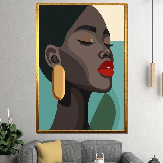 Modern Abstract Woman Painting Bold Wall Art Gift For Living Room Decor Contemporary Home Artwork