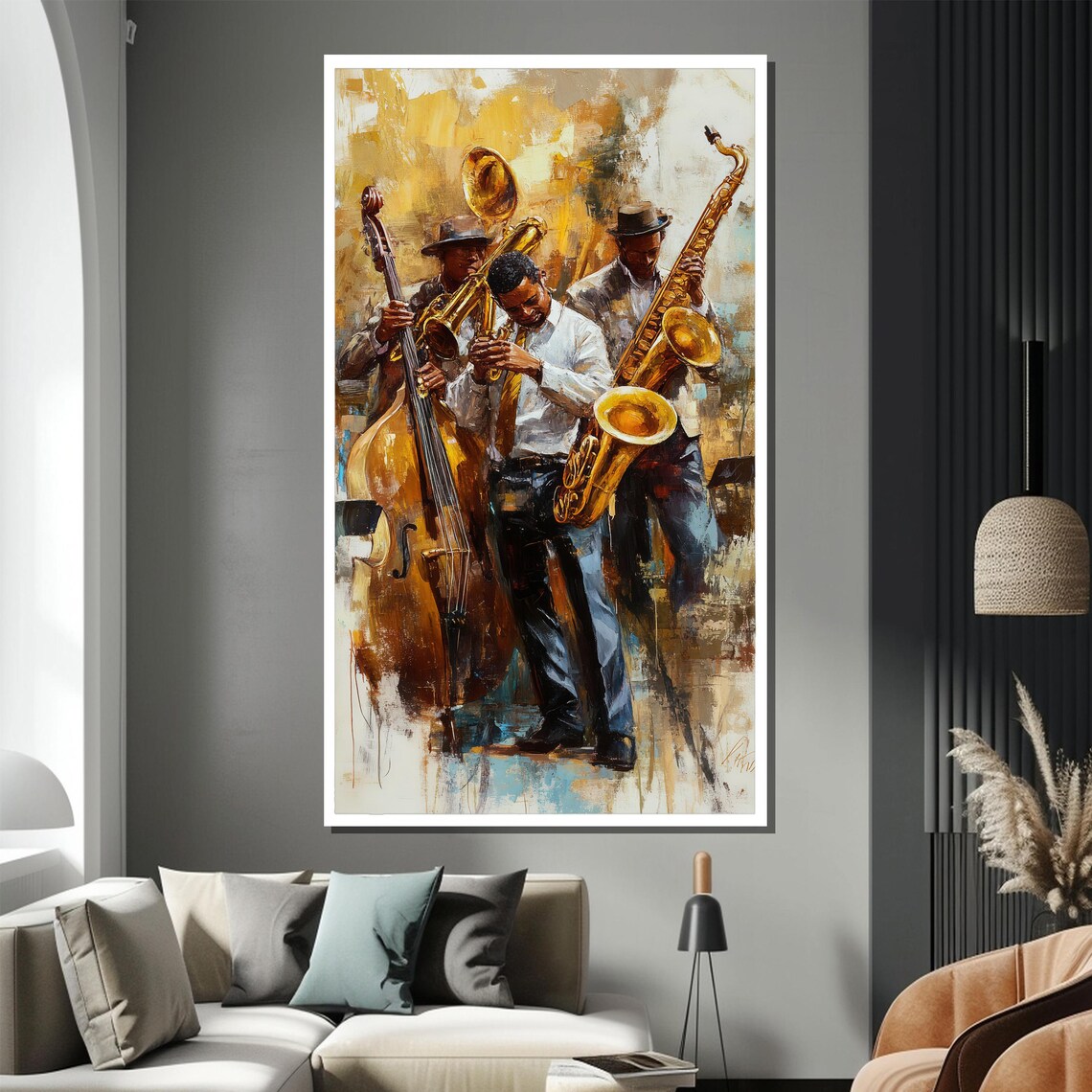Soulful Jazz Band With Double Bass Trumpet and Saxophone Poster - Image 2