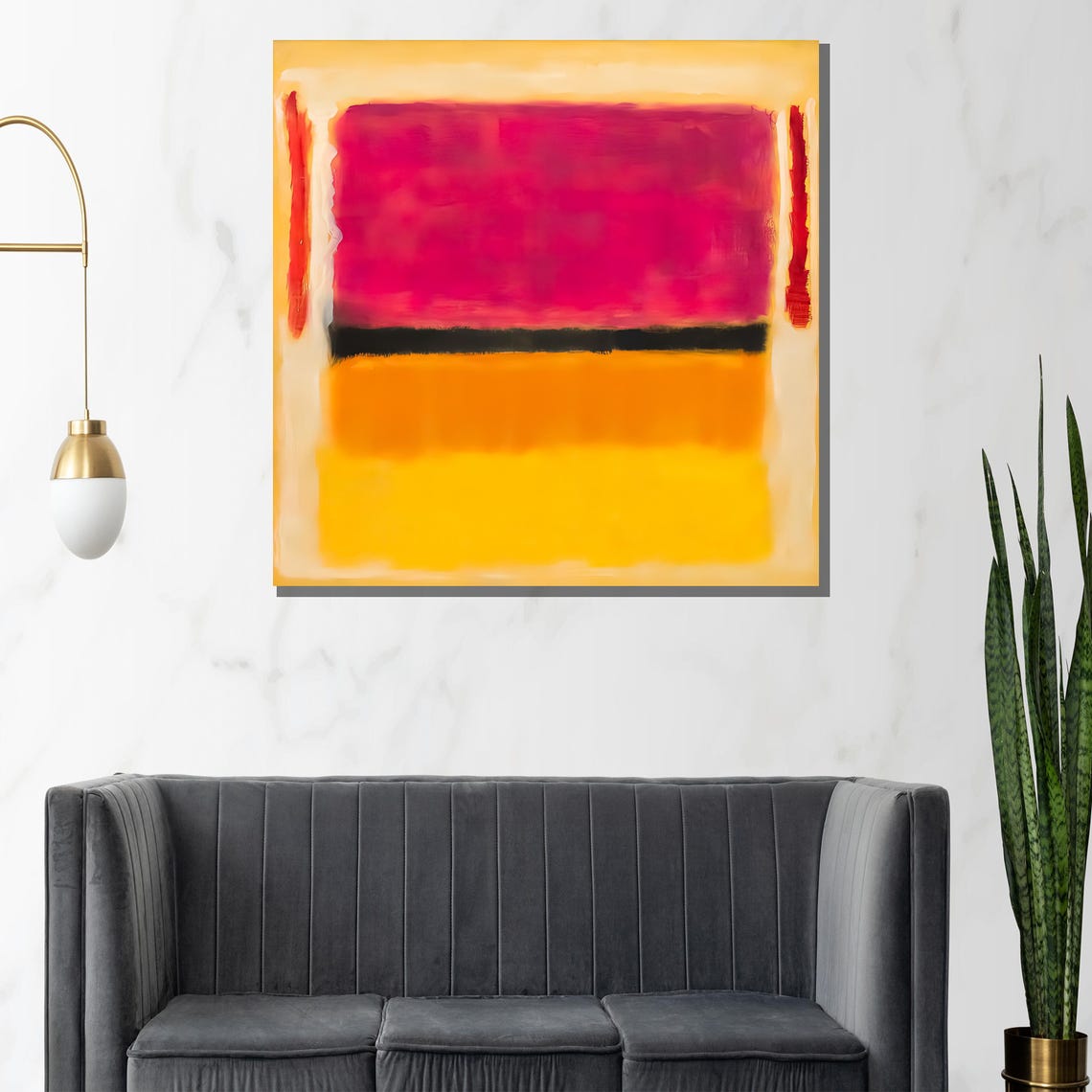 Mark Rothko Red and Yellow Radiant Color Field Modern Poster - Image 3