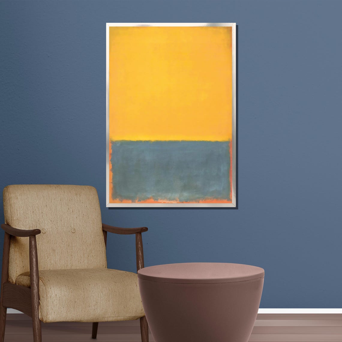 Abstract Yellow Blue Color Field Modern Minimalist Art Print - Image 5