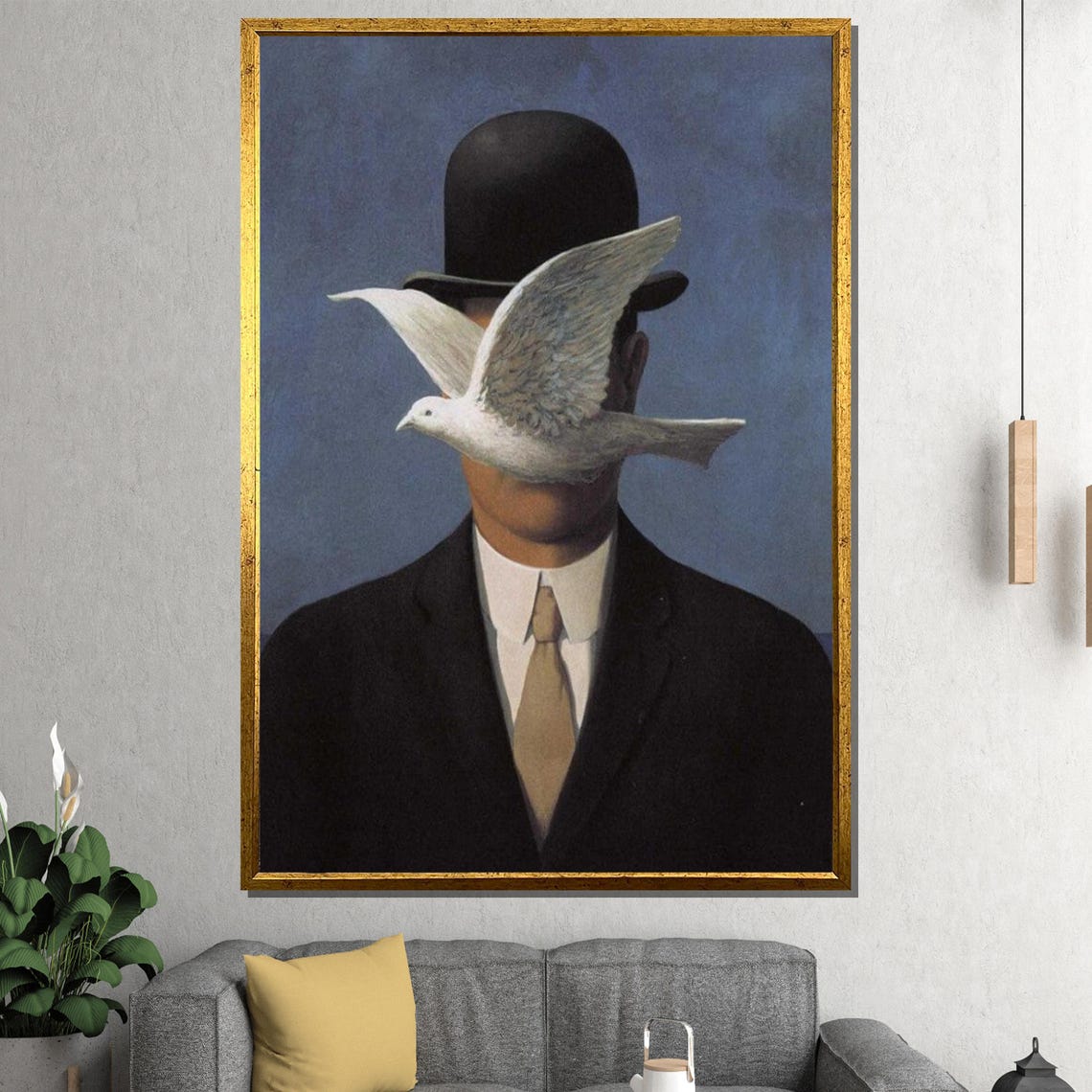 Rene Magritte Man in the Bowler Hat White Dove Surrealist Poster