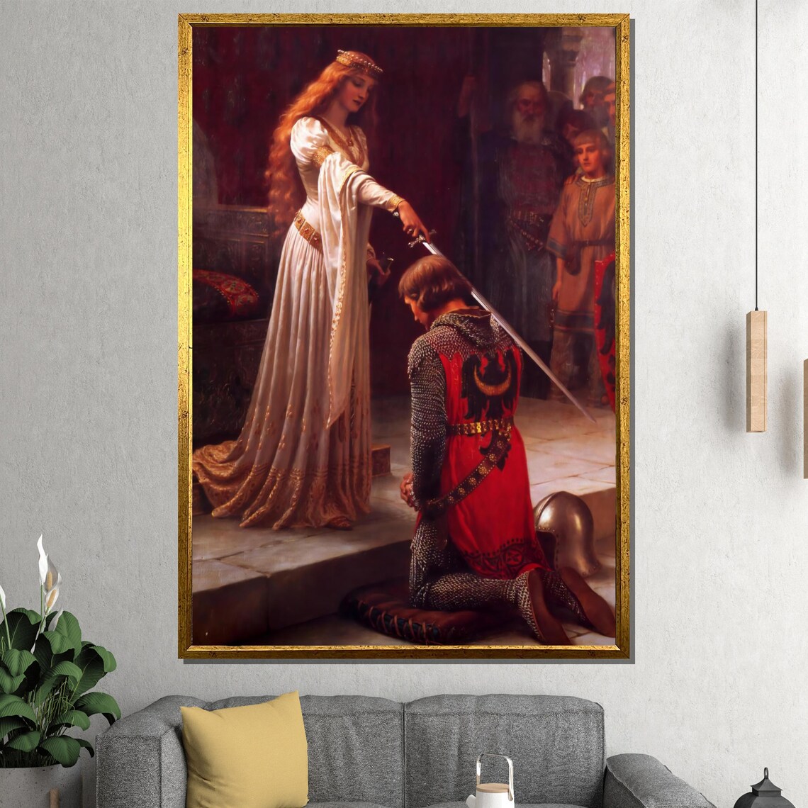 Edmund Blair Leighton The Accolade Knight and Lady Art Poster