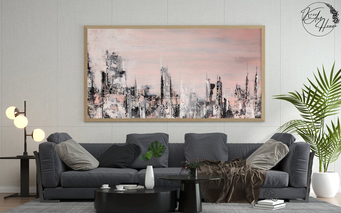 Abstract City Oil-Painting Style Wall Art Print - Image 2