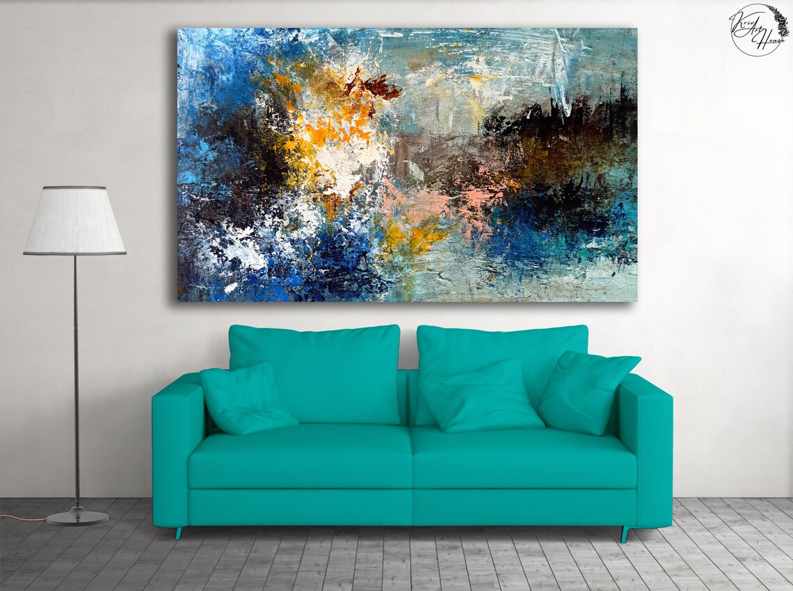 Blue Abstract Painting, Large Abstract Art Print - Image 4