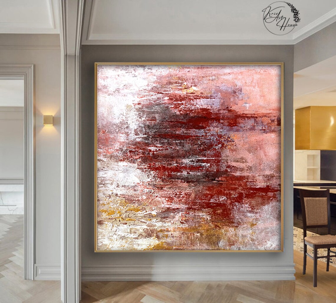 Pink Abstract Painting, Oversized Wall Art - Image 4