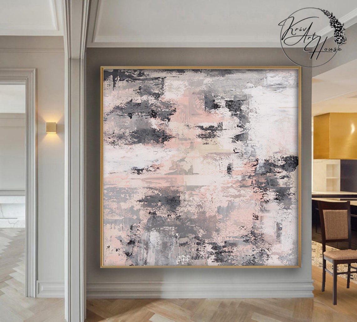 Blush Pink Grey Charcoal Soft Neutral Modern Abstract Poster - Image 4
