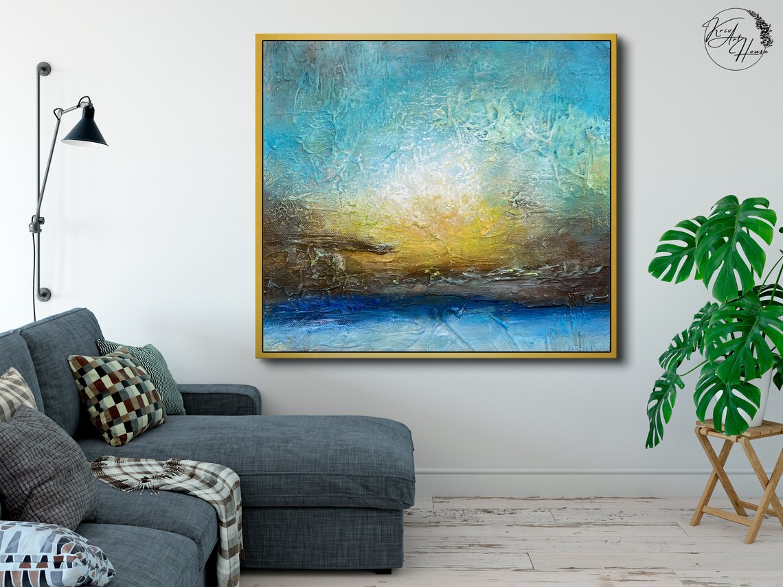 Sunset In Sea Abstract Art Print, Coastal Decor - Image 3