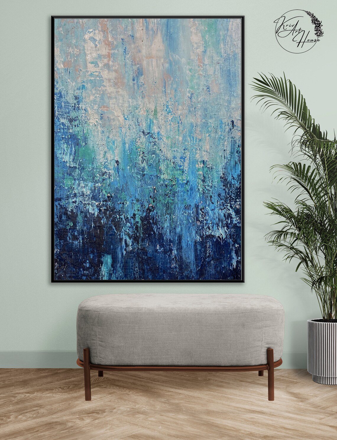 Abstract Coastal Seascape Art Print, Office Decor - Image 2