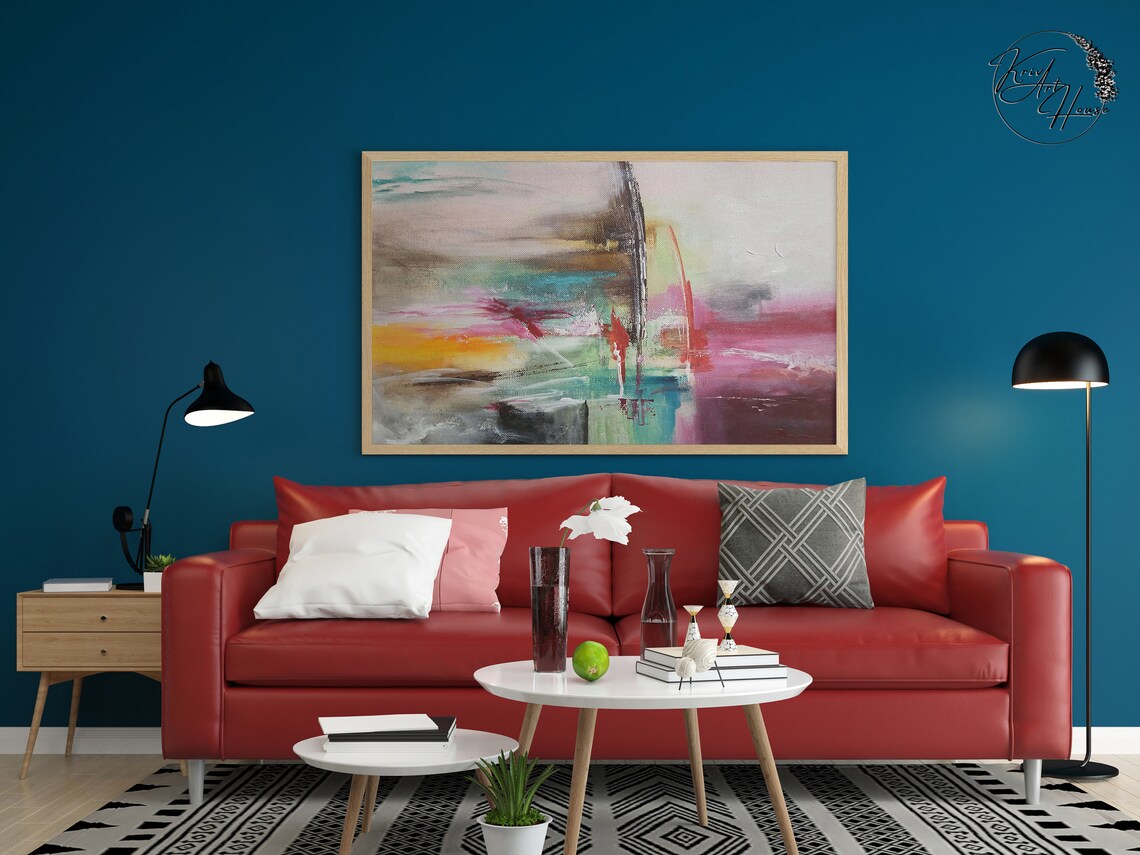 Abstract Painting in Purple, Office Decor Art Print - Image 3