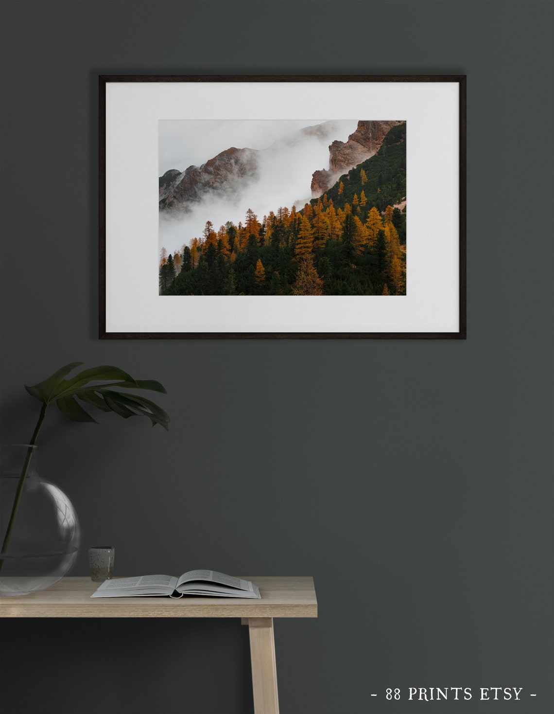 Autumn Mountain Forest Mist Golden Larches Scenic Landscape Poster - Image 4