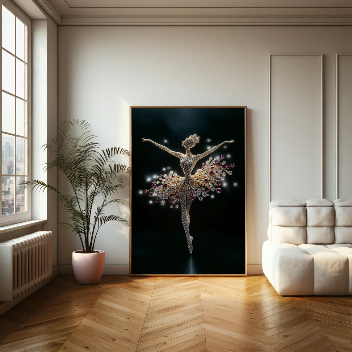 Sparkling Jewel Ballerina Dancer In Elegant Dark Ballet Poster - Image 2
