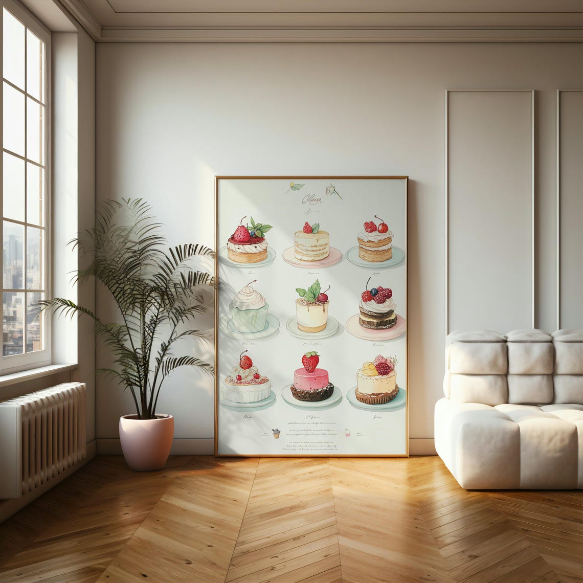 Delightful Desserts Poster Charming Illustrative Artwork Of Cakes And Pastries For Kitchen Or Caf Decor - Image 2