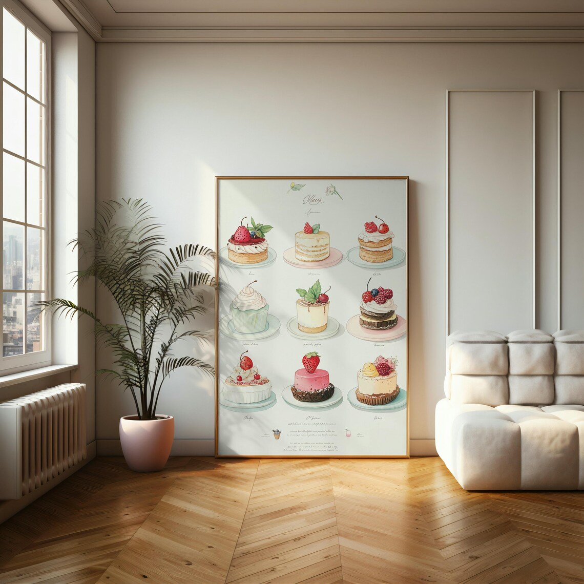 French Patisserie Dessert Menu Watercolor Illustration Poster - Image 2
