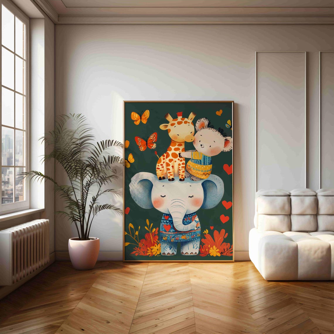 Playful Jungle Friends Print Colorful Childrens Artwork With Adorable Animal Characters Perfect For Kids Rooms - Image 2