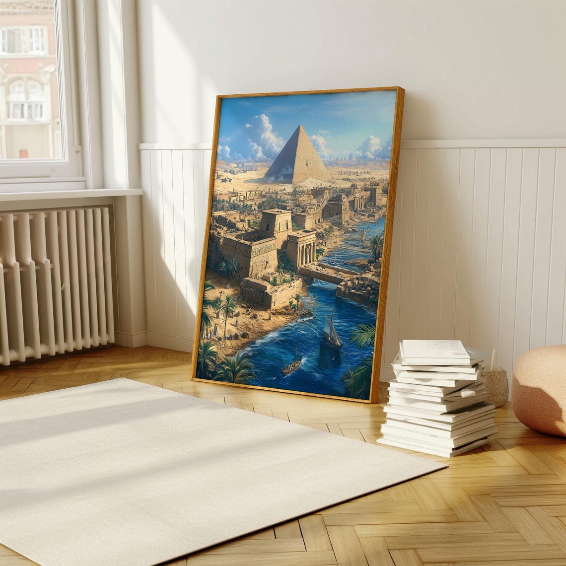 Great Pyramid Of Giza Aerial View With Nile River Egypt Poster - Image 5