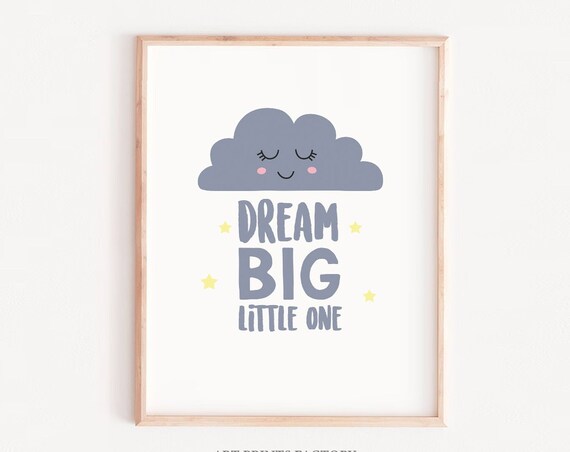 Dream Big Motivational Quote Nursery Art Print
