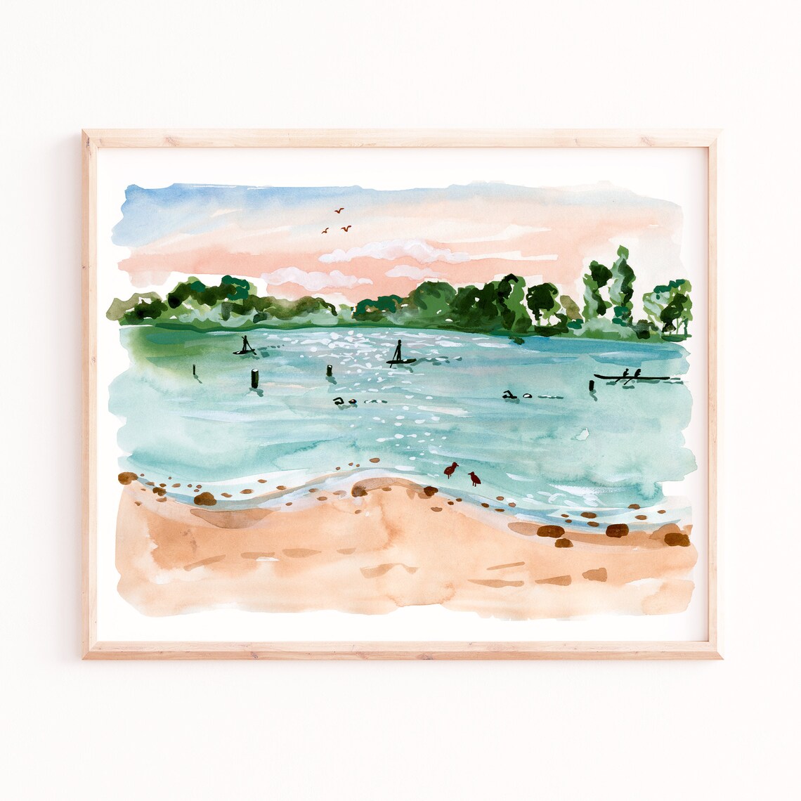 Toronto Beach Watercolor Landscape Art Print