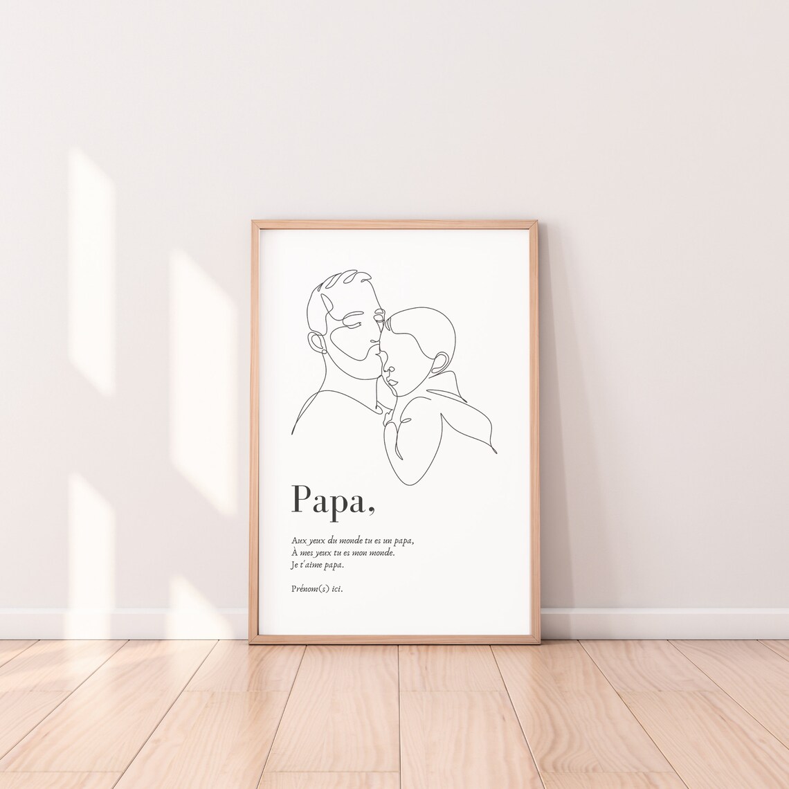 Fathers Day Personalized Dad Line Art Art Print - Image 3