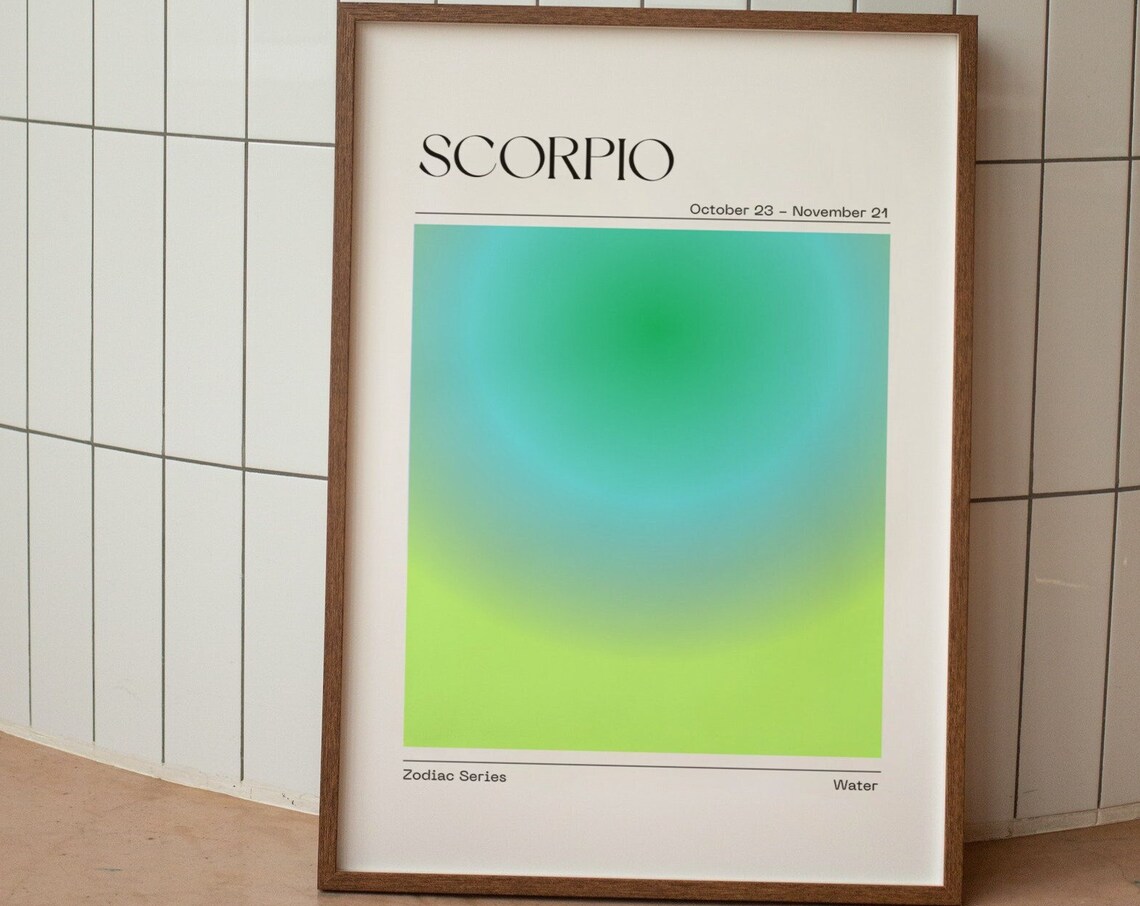 Scorpio Zodiac Aura Gradient Art Print, Astrology