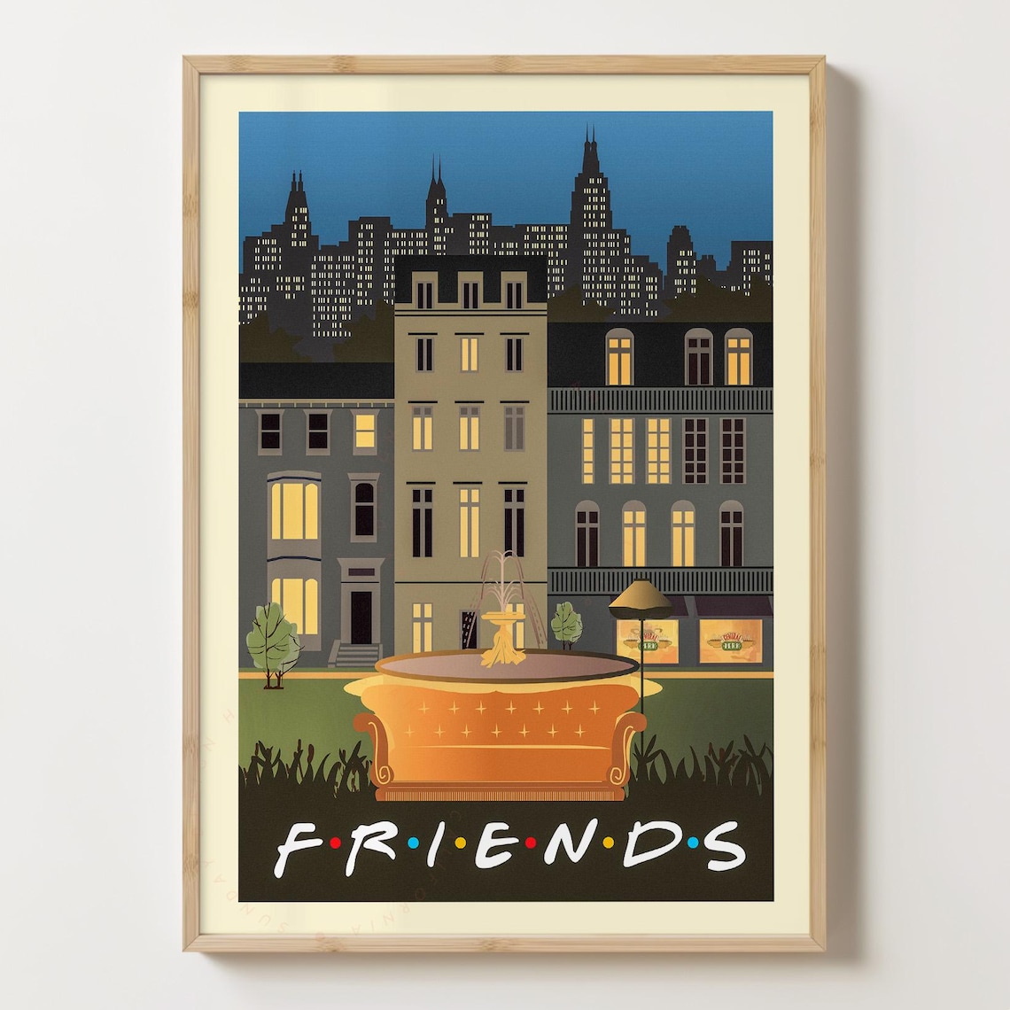 Friends Fountain New York Central Park Christmas Poster