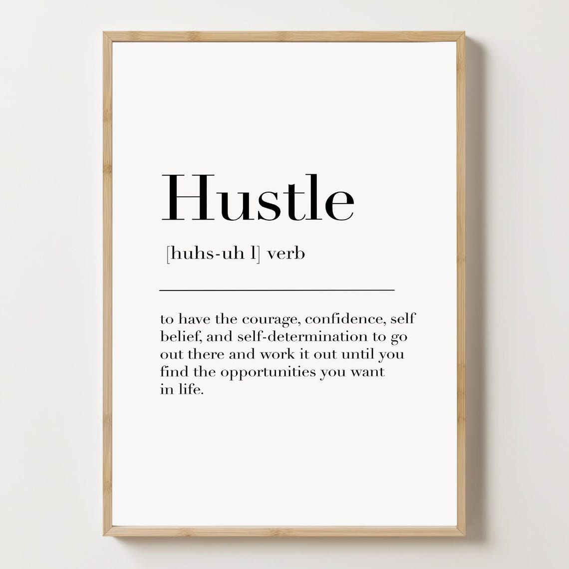 Hustle Dictionary Definition Motivational Office Wall Poster