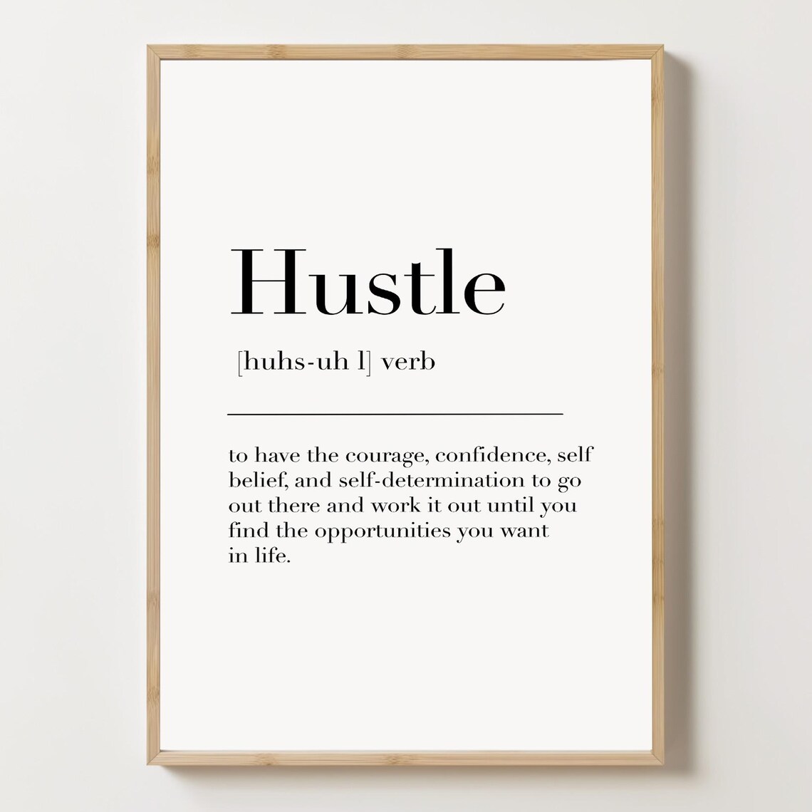 Hustle Print Poster Sign Dictionary Quote Gift For Definition Wall Art