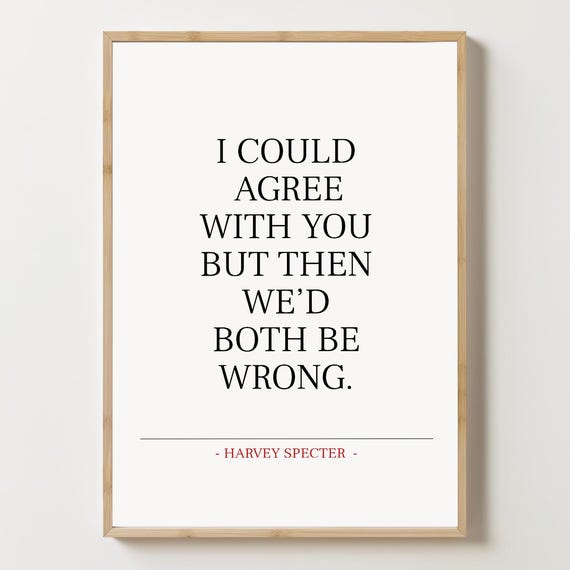 Harvey Specter Quote Art Print, Typography Decor
