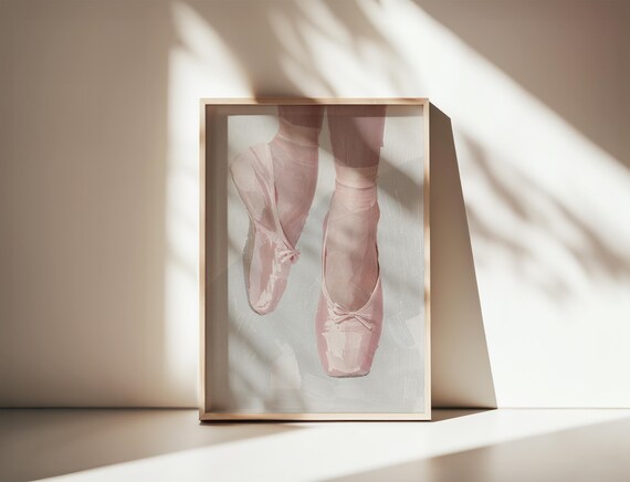 Pink Pointe Shoes Ballet Dancer Feet Painting Dance Art Poster