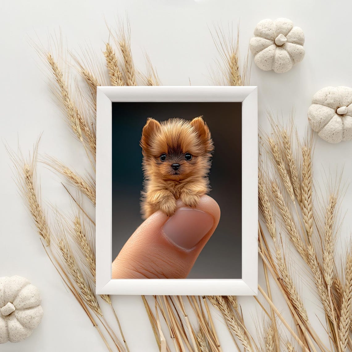 Puppy Dog In The Palm Of Your Hand Digital Print Miniature Animal Print Baby Animal In Hand Tiny Animal Wall Art Baby Puppy In Hand - Image 2