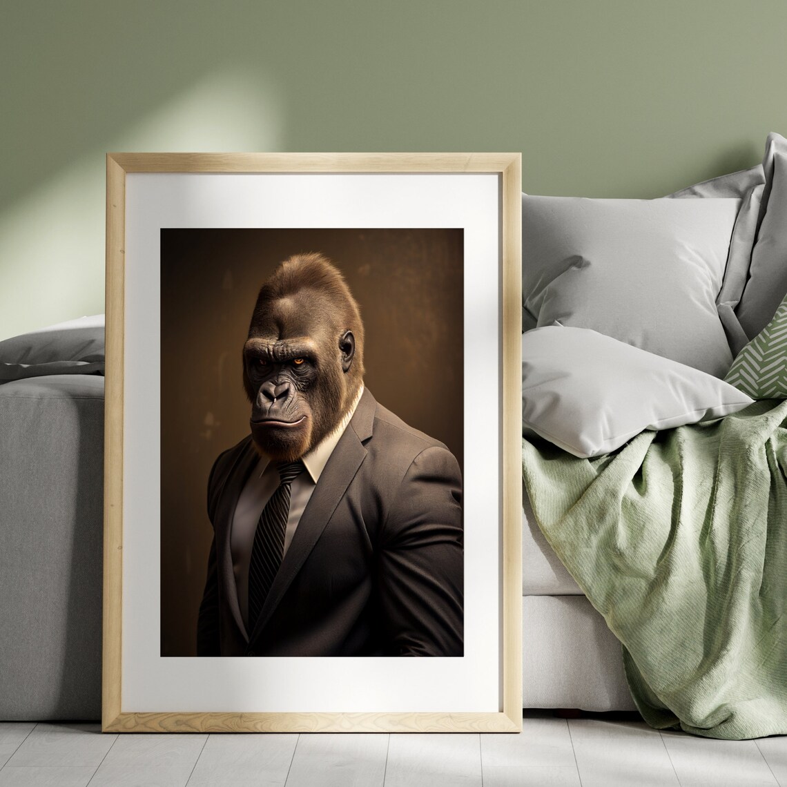 Gorilla In A Suit Vintage Animal Art Print - Image 3