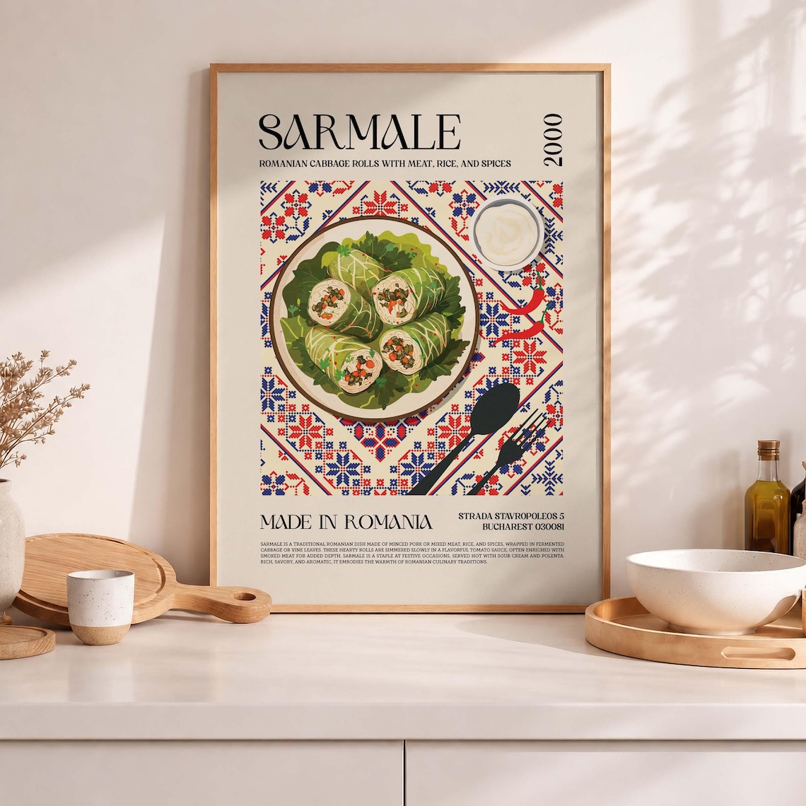Romanian Sarmale Cabbage Rolls Kitchen Art Print