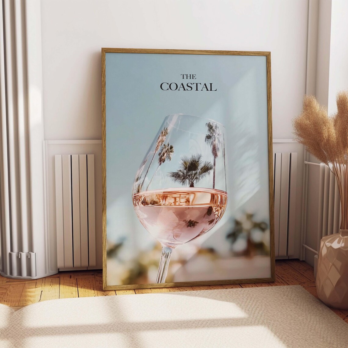 Coastal Ros Wine Palm Tree Poster Print