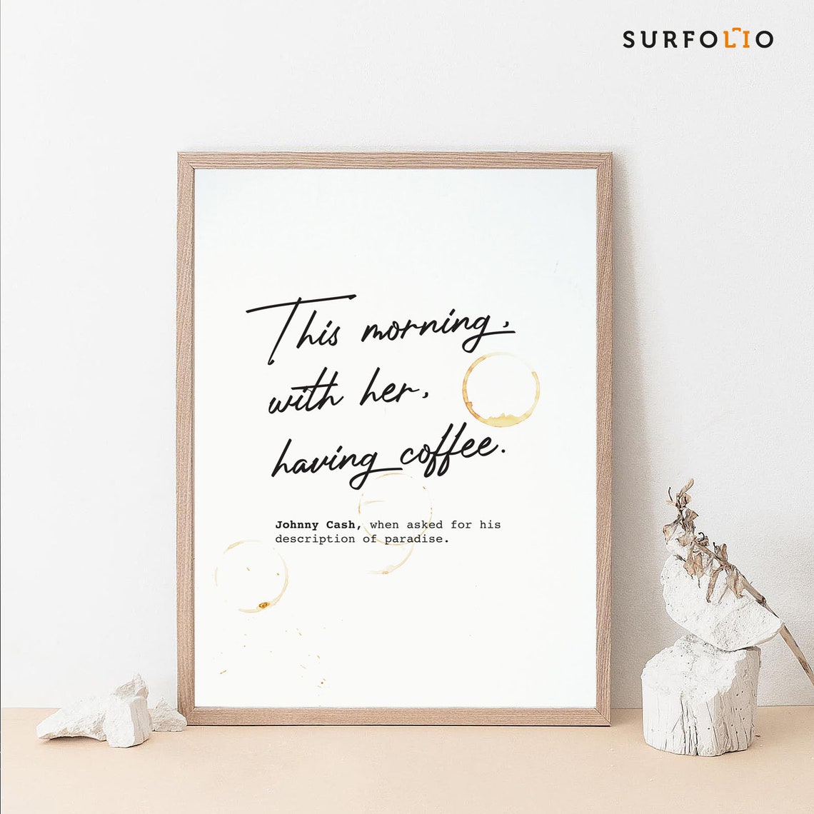 Johnny Cash Coffee Quote Art Print