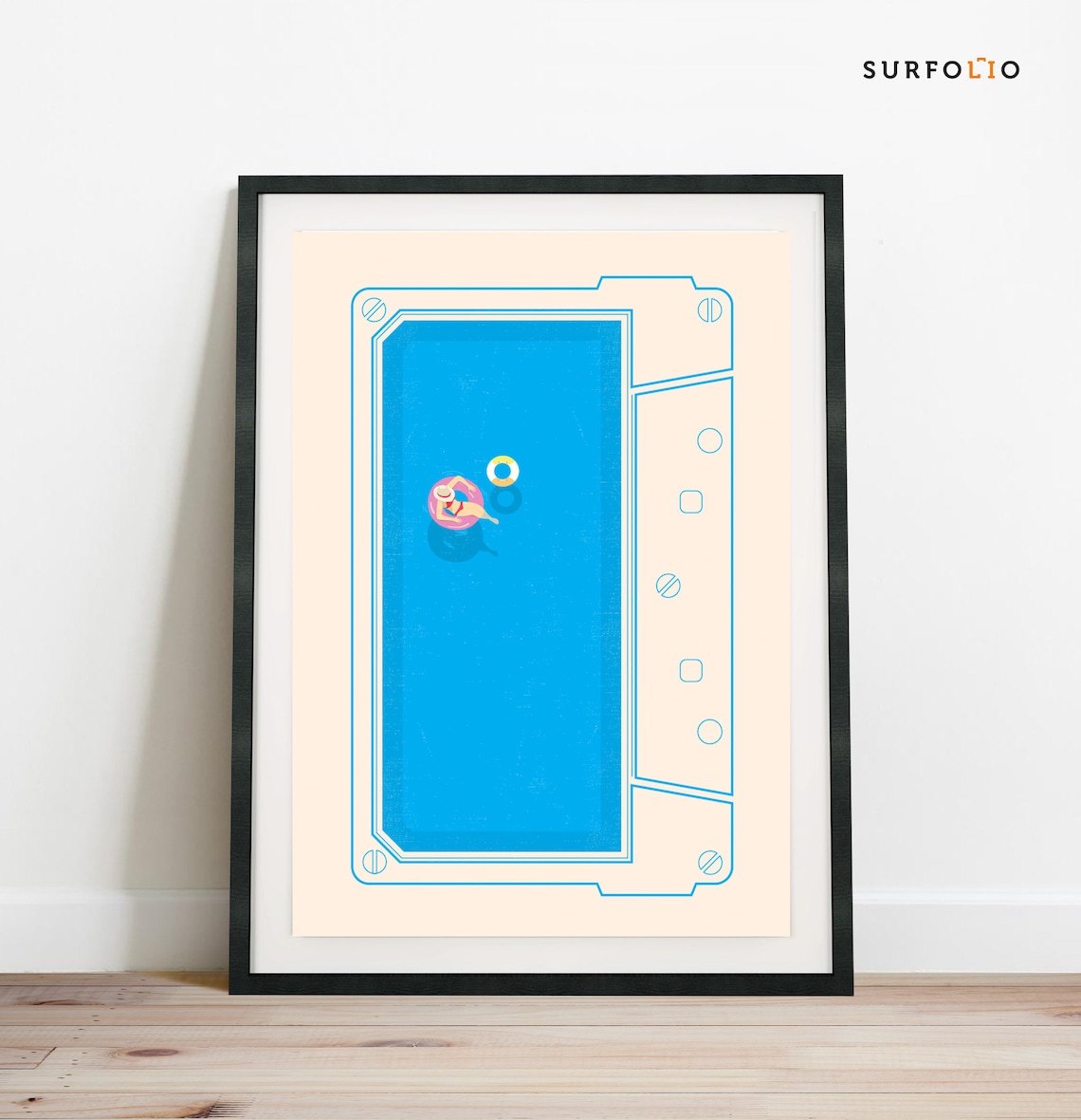 Cassette Music Pool, Minimalist Swim Art