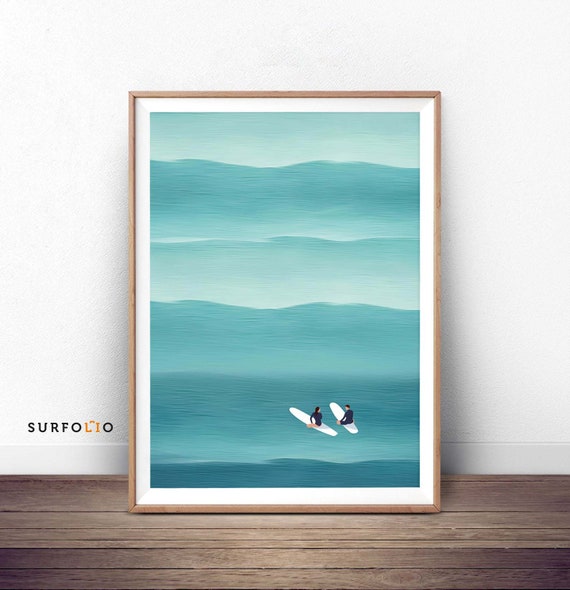Morning Beach Surf Print, Aerial Ocean View