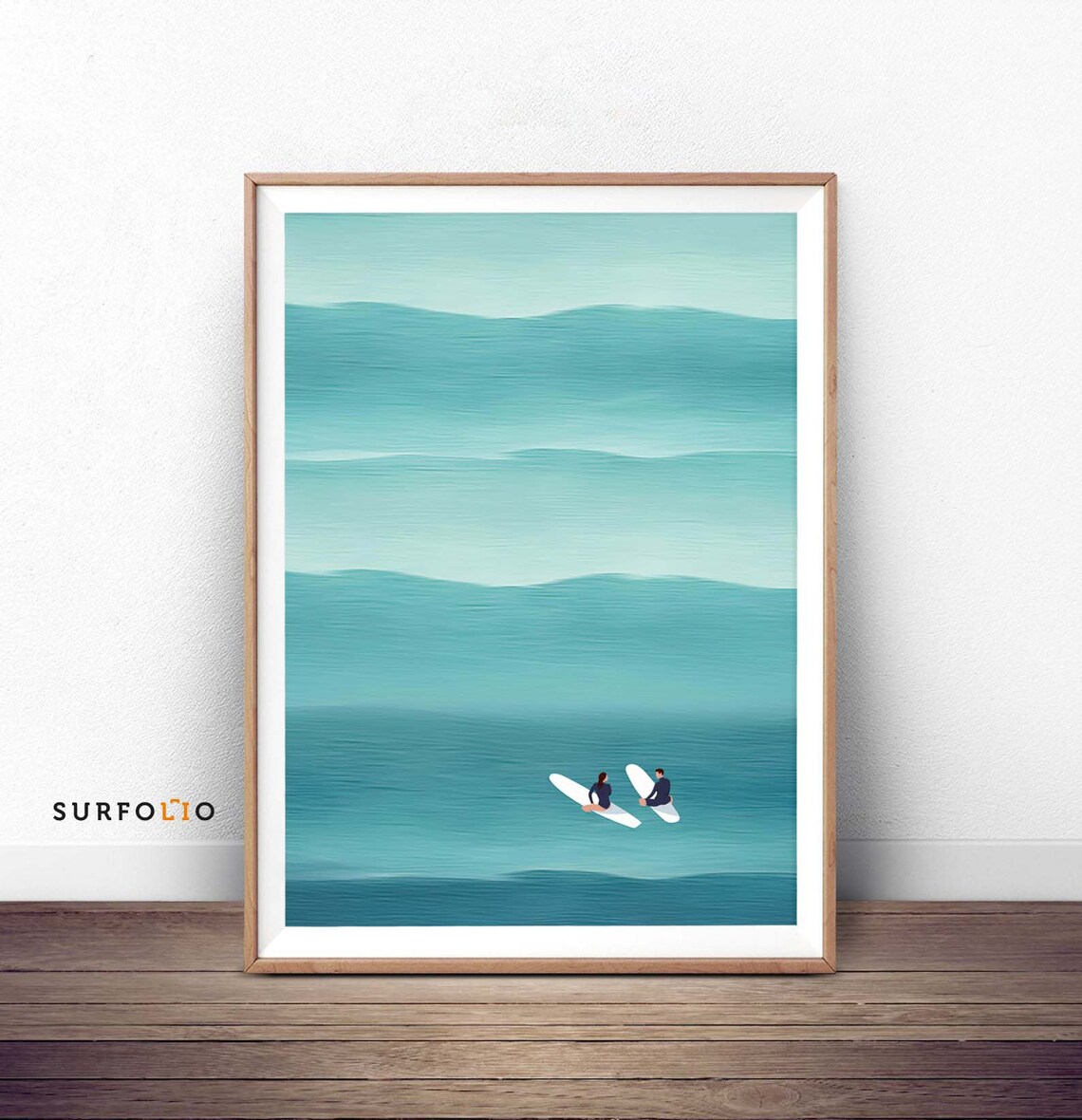 Morning Beach Surf Print, Aerial Ocean View