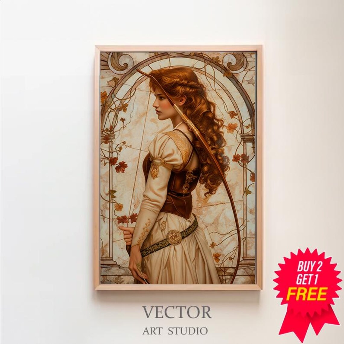Artemis Art Nouveau Greek Goddess Art Print
