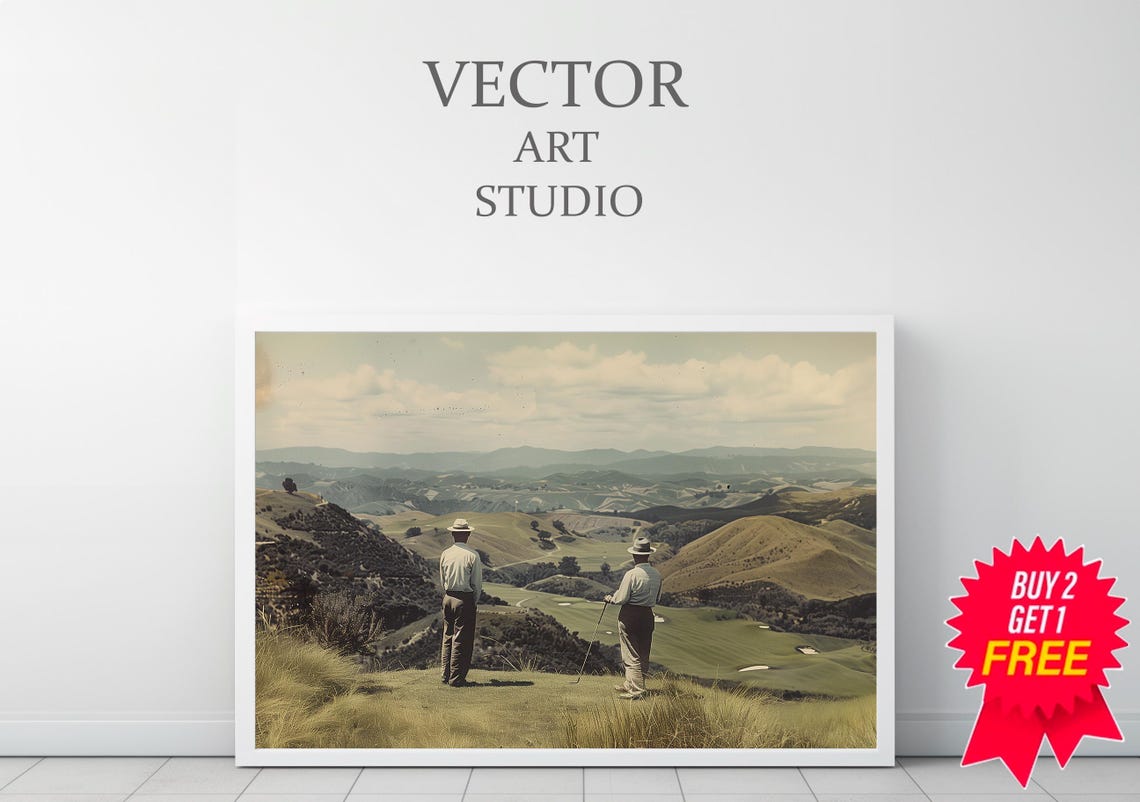 Vintage Golf Course Wall Art Golf Vintage Painting Landscape Art Print Wall Decor Golf Fan Gifts - Image 3