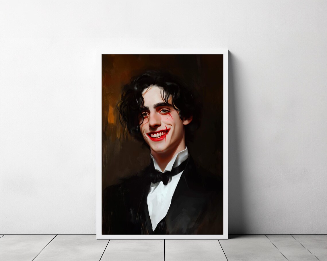 Young Vampire Gentleman in Tuxedo with Bloody Smile Dark Portrait Poster - Image 3