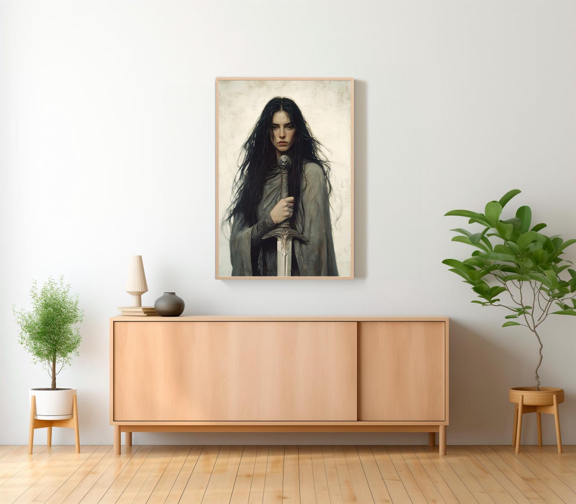 Hecate Greek Goddess of Magic Warrior With Sword Tonalism Art Poster - Image 2