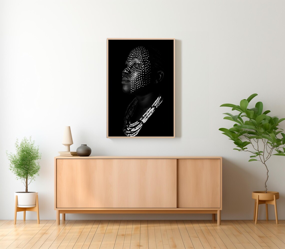 Black and White African Art, Cultural Poster Print - Image 2