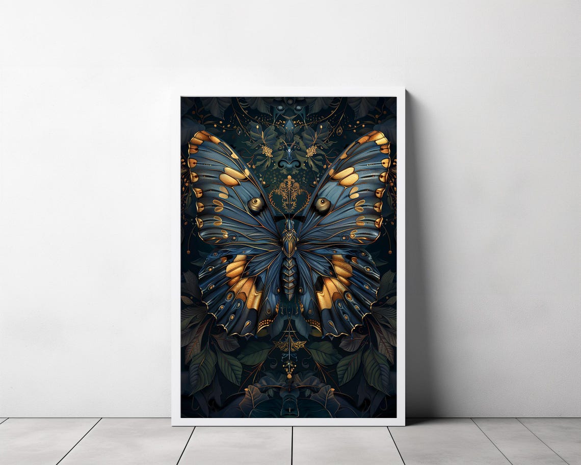 William Morris Inspired Butterfly Art Print Butterfly Print Butterfly Wall Art Large Wall Art Butterfly Decor Gift - Image 3