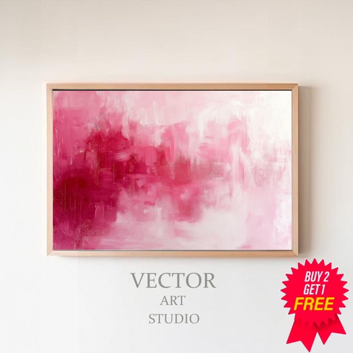 Soft Pink Blush Dreamy Abstract Color Field Watercolor Wash Poster