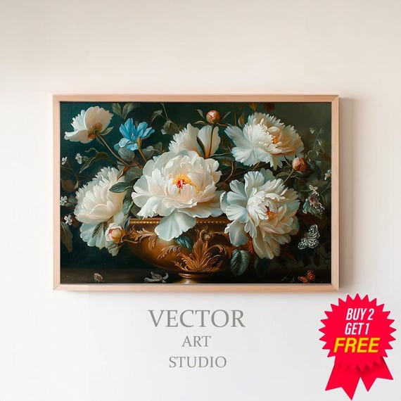 Moody Floral Tv Background Frame Tv Art Moody Flowers Blue Frame Tv Art Vintage Flower Still Life Farmhouse Painting Dark