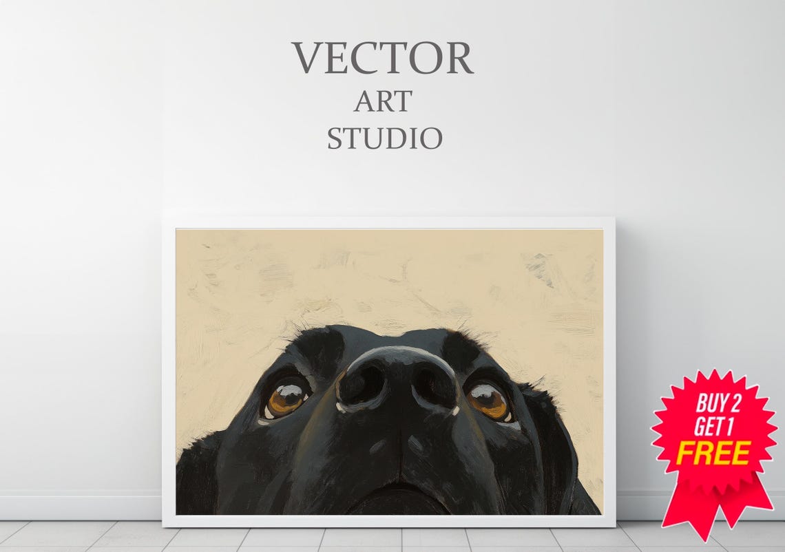 Curious Black Labrador Peeking Up from the Frame Edge Poster - Image 3