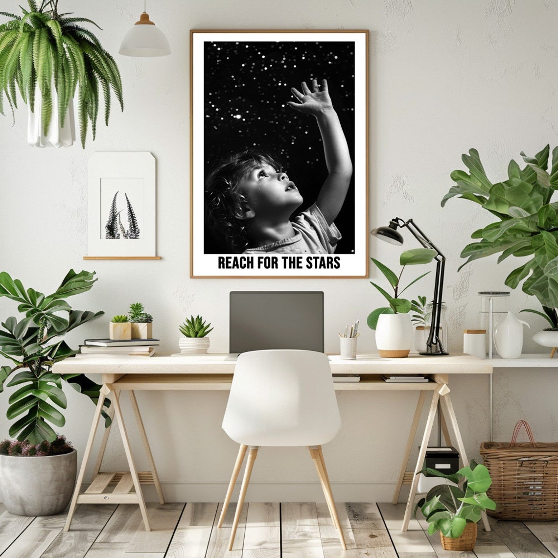 Young Child Reaching Toward Stars Reach For The Stars Poster