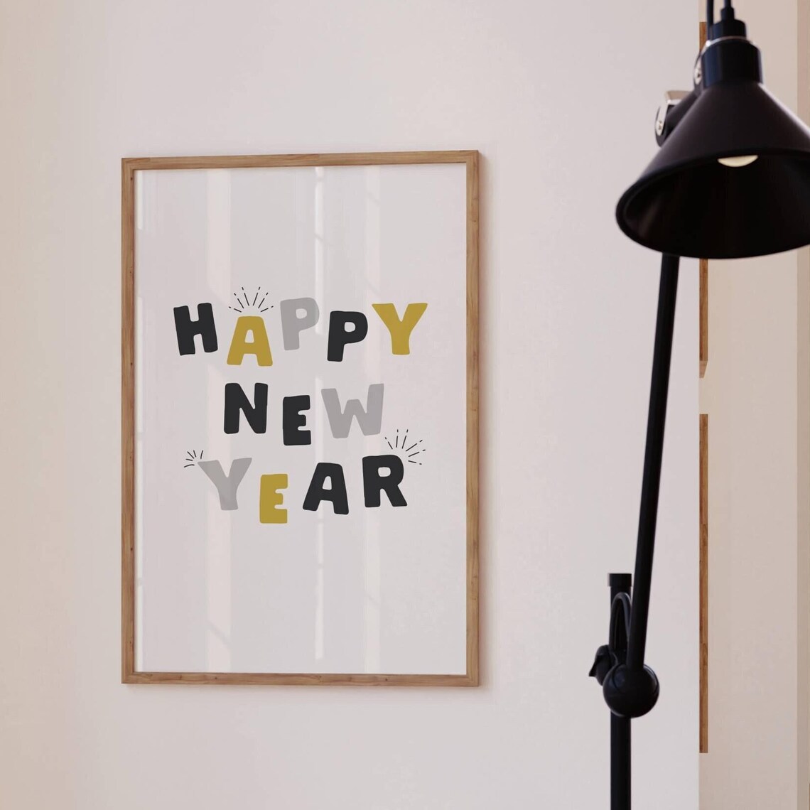 New Year’s Eve Art Print, Minimal NYE Decor