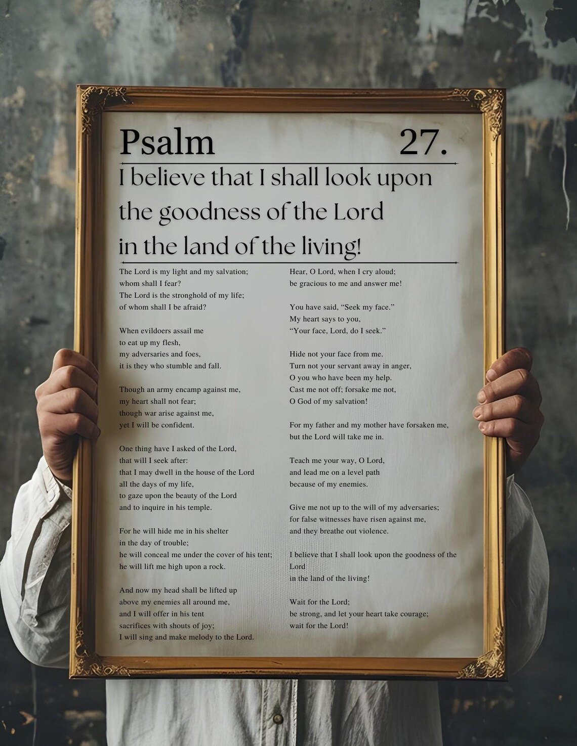 Psalm 27 Goodness Of The Lord Bible Verse Poster Christian Wall Art Print - Image 2